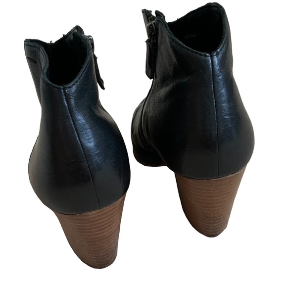 Eileen Fisher Leather Western Demi Wedge Bootie Size 9 - Picture 6 of 9